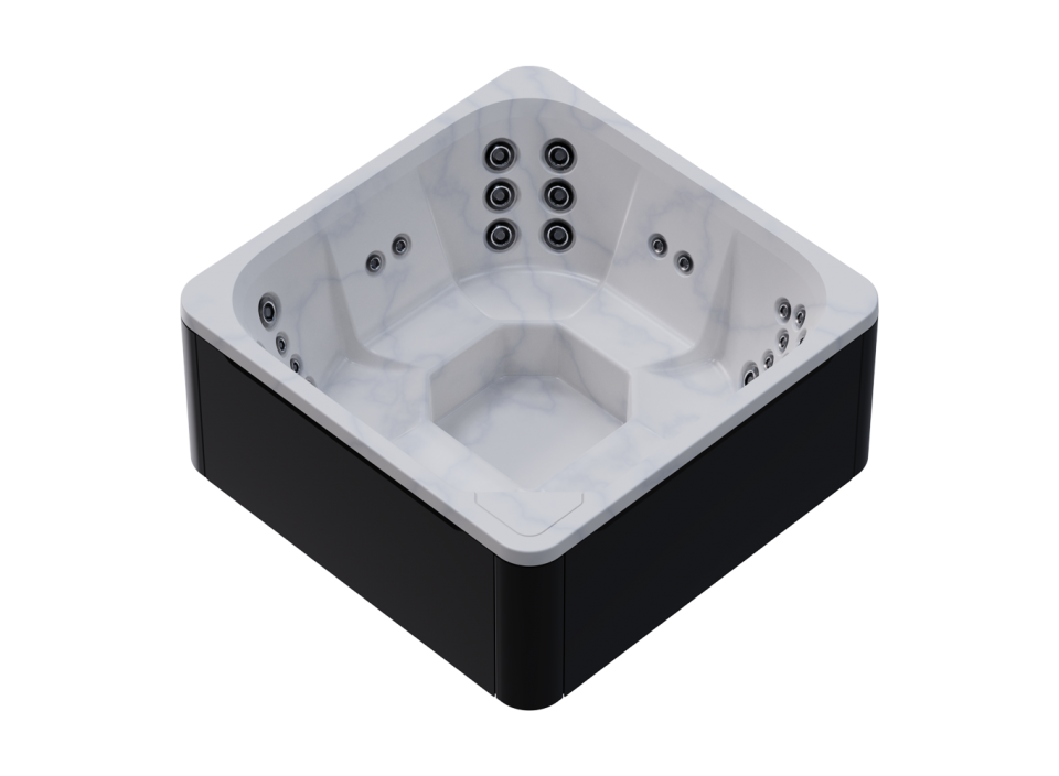 Cuve intérieure marbre clair et habillage extérieur noir