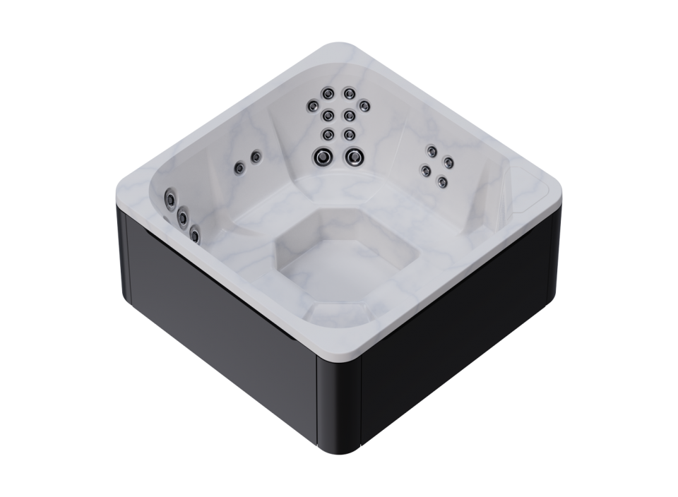 Cuve intérieure marbre clair et habillage extérieur noir