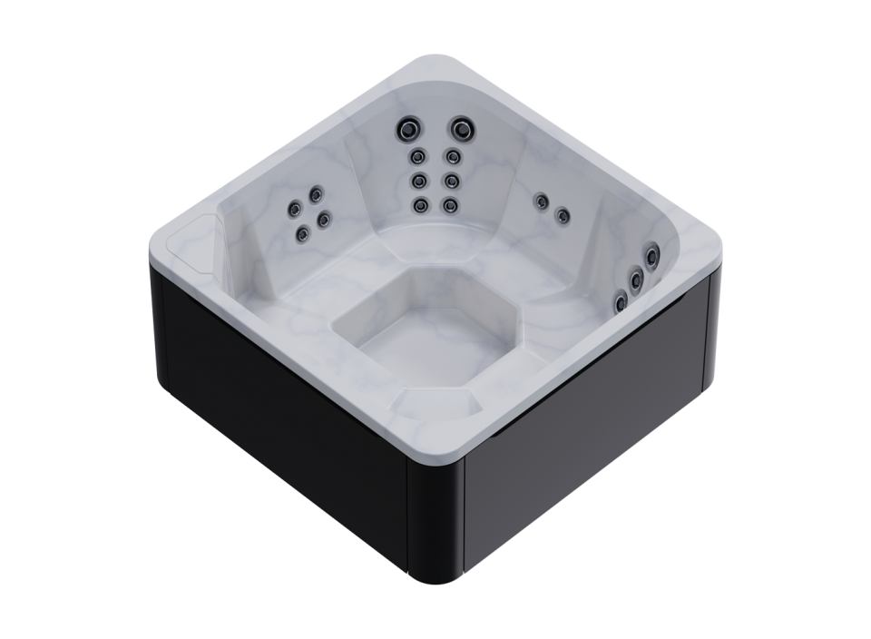 Cuve intérieure marbre clair et habillage extérieur noir