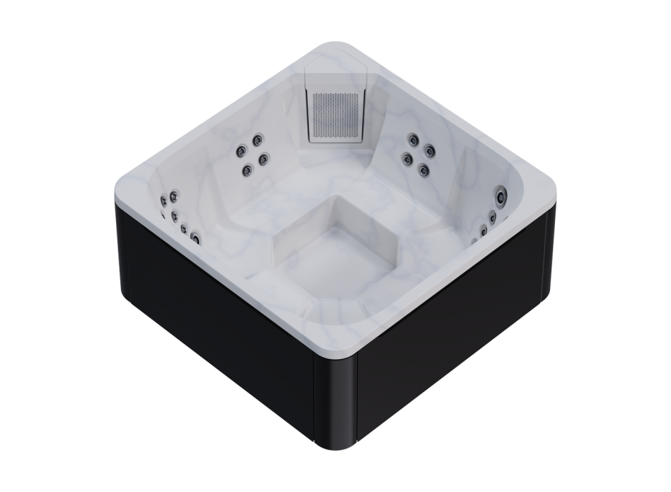 Cuve intérieure marbre clair et habillage extérieur noir