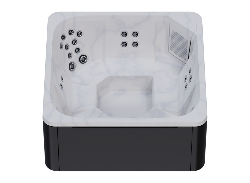 Cuve intérieure marbre clair et habillage extérieur noir