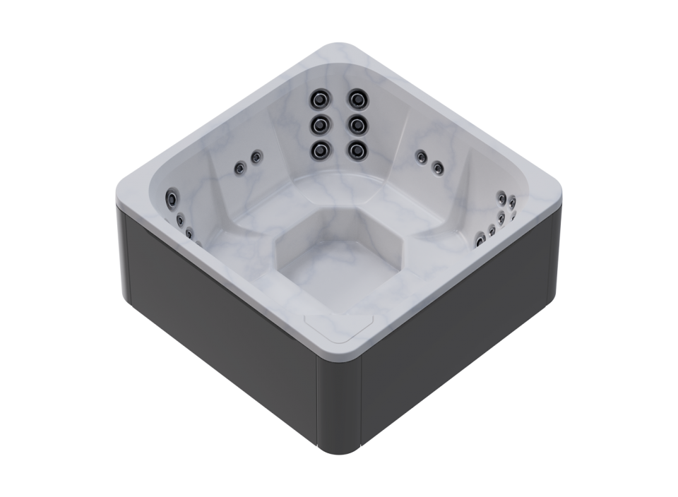 Cuve intérieure marbre clair et habillage extérieur gris