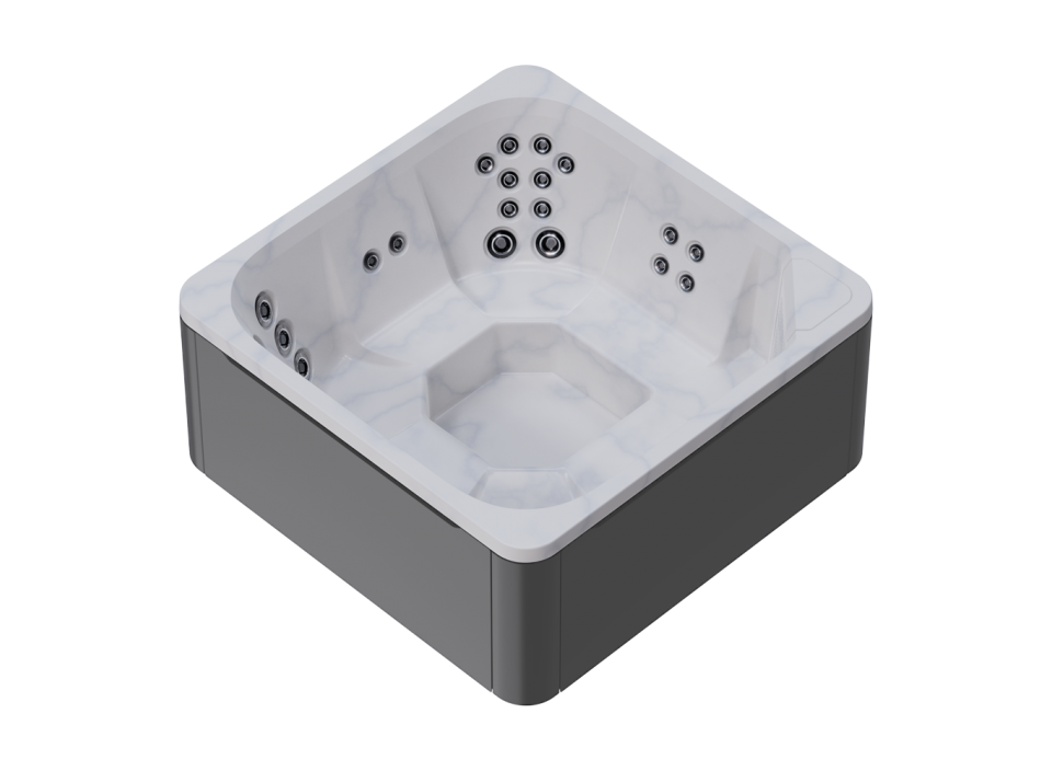 Cuve intérieure marbre clair et habillage extérieur gris