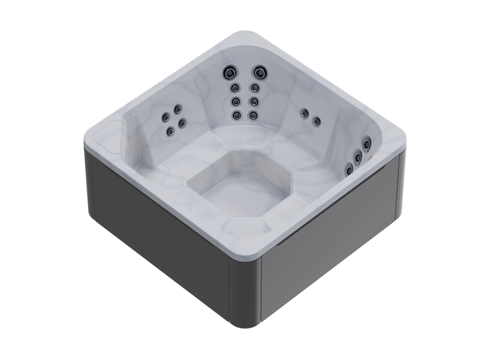 Cuve intérieure marbre clair et habillage extérieur gris