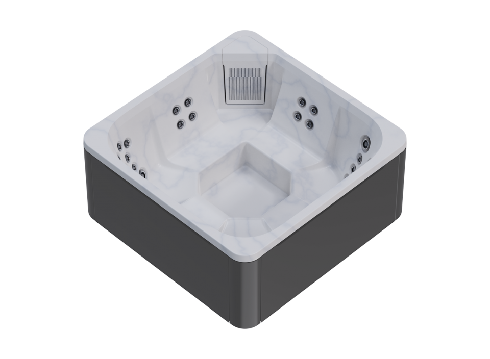 Cuve intérieure marbre clair et habillage extérieur gris