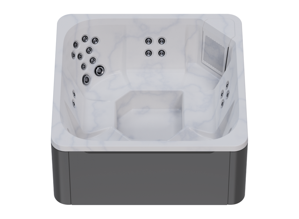 Cuve intérieure marbre clair et habillage extérieur gris