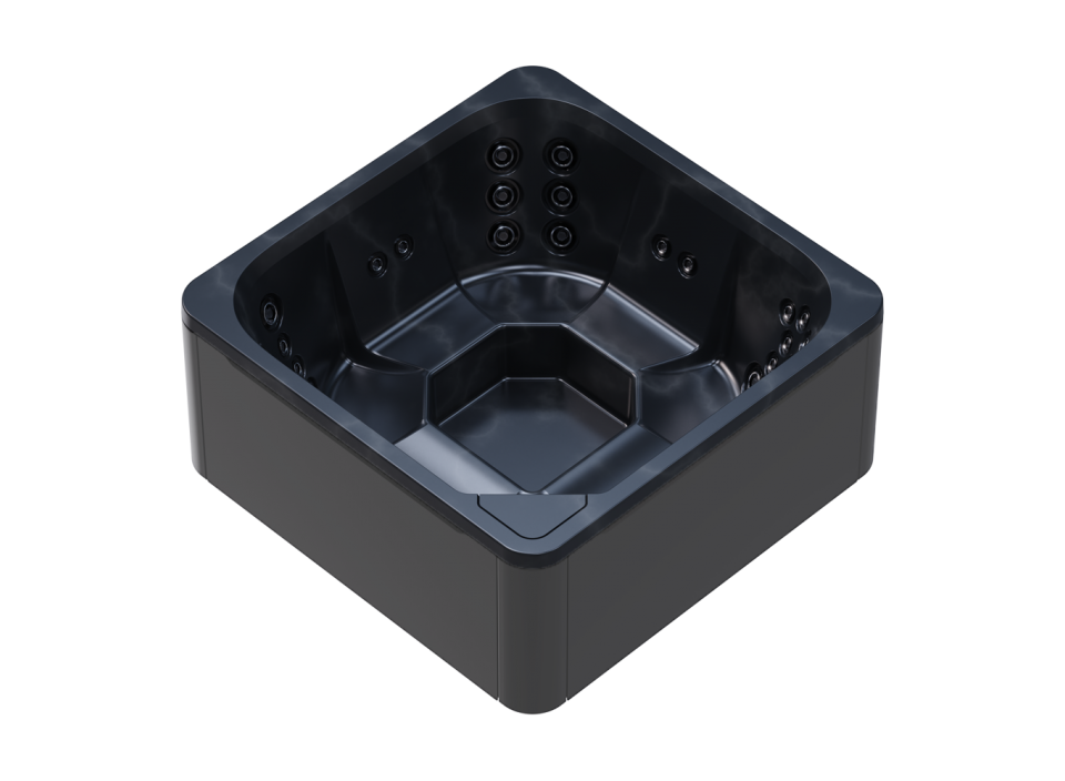 Cuve intérieure marbre foncé et habillage extérieur gris