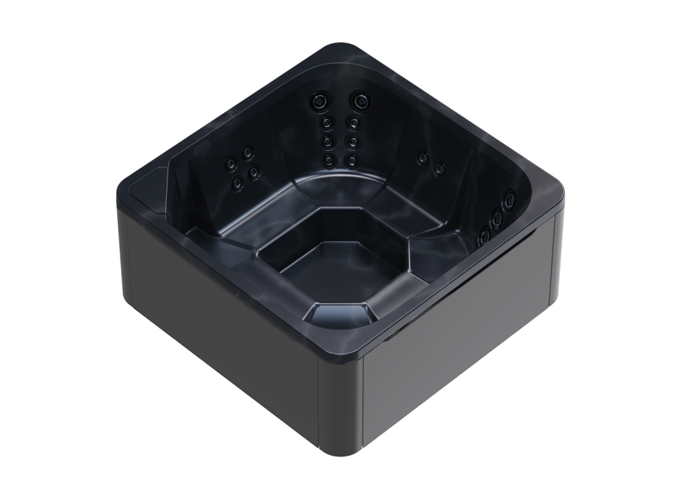 Cuve intérieure marbre foncé et habillage extérieur gris