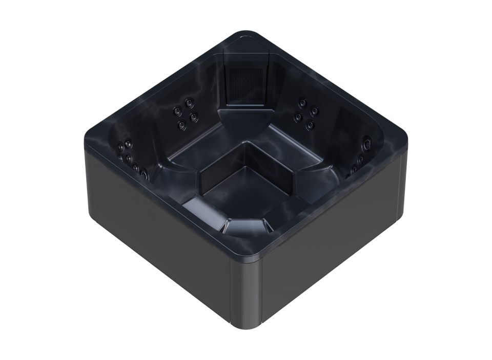 Cuve intérieure marbre foncé et habillage extérieur gris