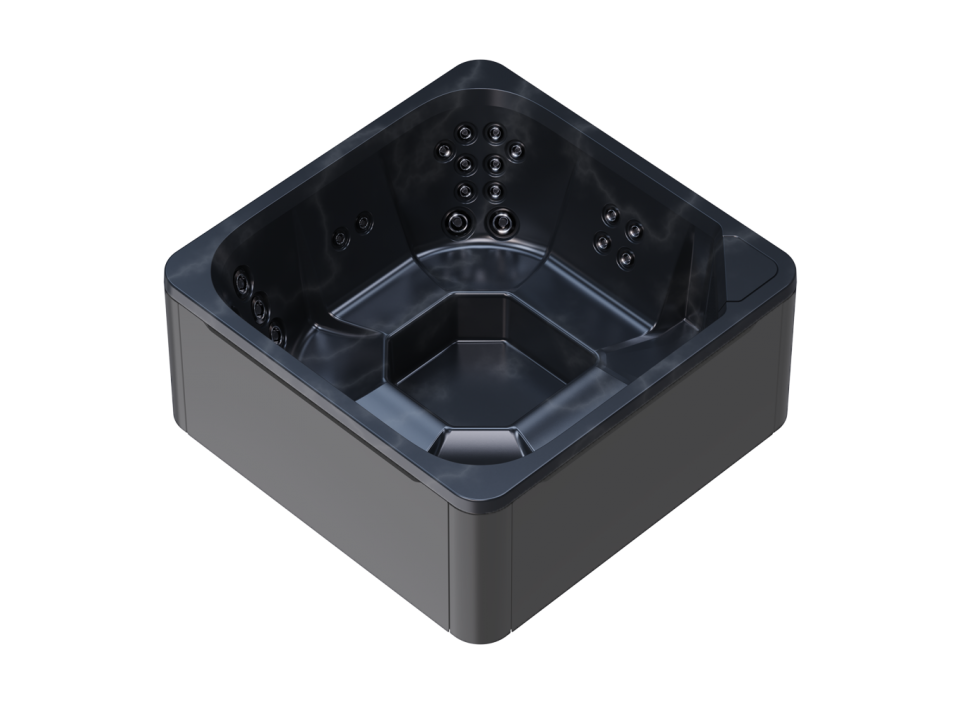 Cuve intérieure marbre foncé et habillage extérieur gris