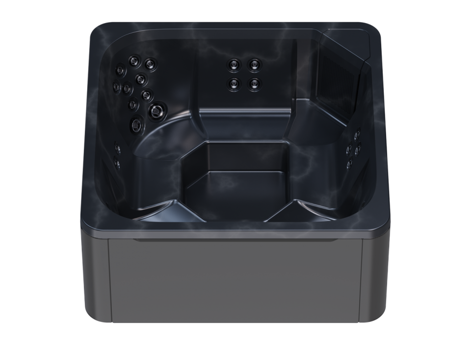 Cuve intérieure marbre foncé et habillage extérieur gris